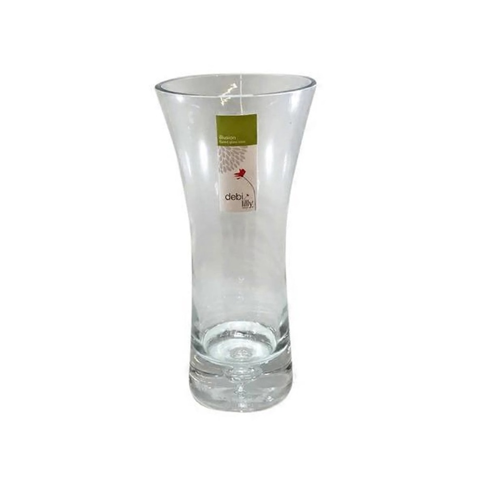 Debi Lilly Pretty Illusion Cylinder Glass Vase Controlled Bubble 10”